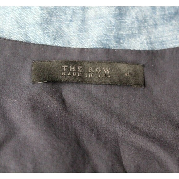 The Row Pleated Front Collarless Button Shirt Med - Picture 5 of 7